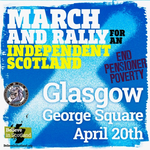 #EndPensionerPoverty! Join us on Saturday 20th April : @P4IndyGlasgow will be there with @believeinscot. If the walk is a bit much for you just get the bus or train to George Square for the Rally : singers, musicians, and speakers. More details here: believeinscotland.org/glasgow_march_…
