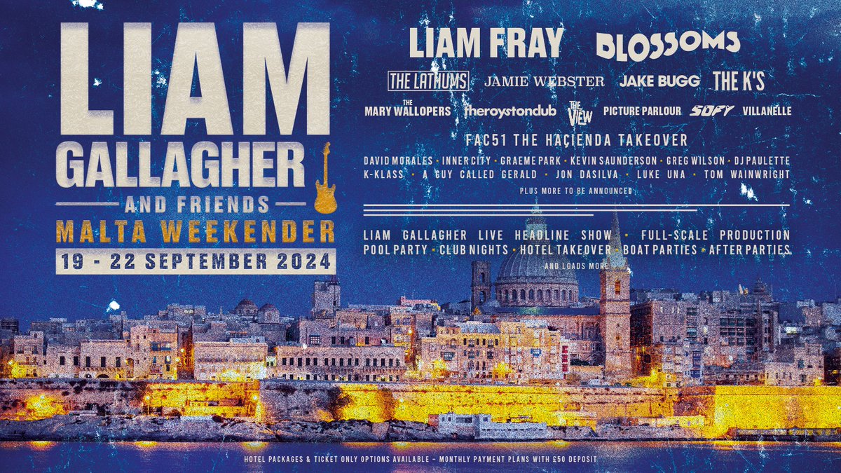 Buzzing to announce we will be playing at the @liamgallagher Malta Weekender Saturday 21st September! 🇲🇹
Tickets available via link: lgmaltaweekender.co.uk
SYDTF ☀️