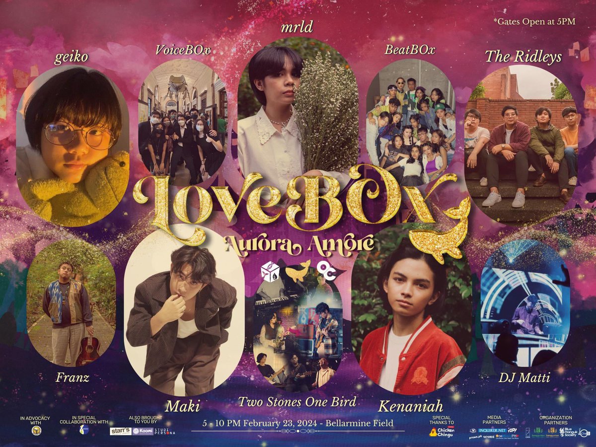 HAPPENING NOW: The Ateneo Biological Organization’s (BOx) LoveBOx 2024: Aurora Amore is set at Bellarmine Field. The gates will open by 5:15 PM. | via <a href="/Clod_TheGDN/">Claudia Durban</a> 

#LoveBOx2024AuroraAmore