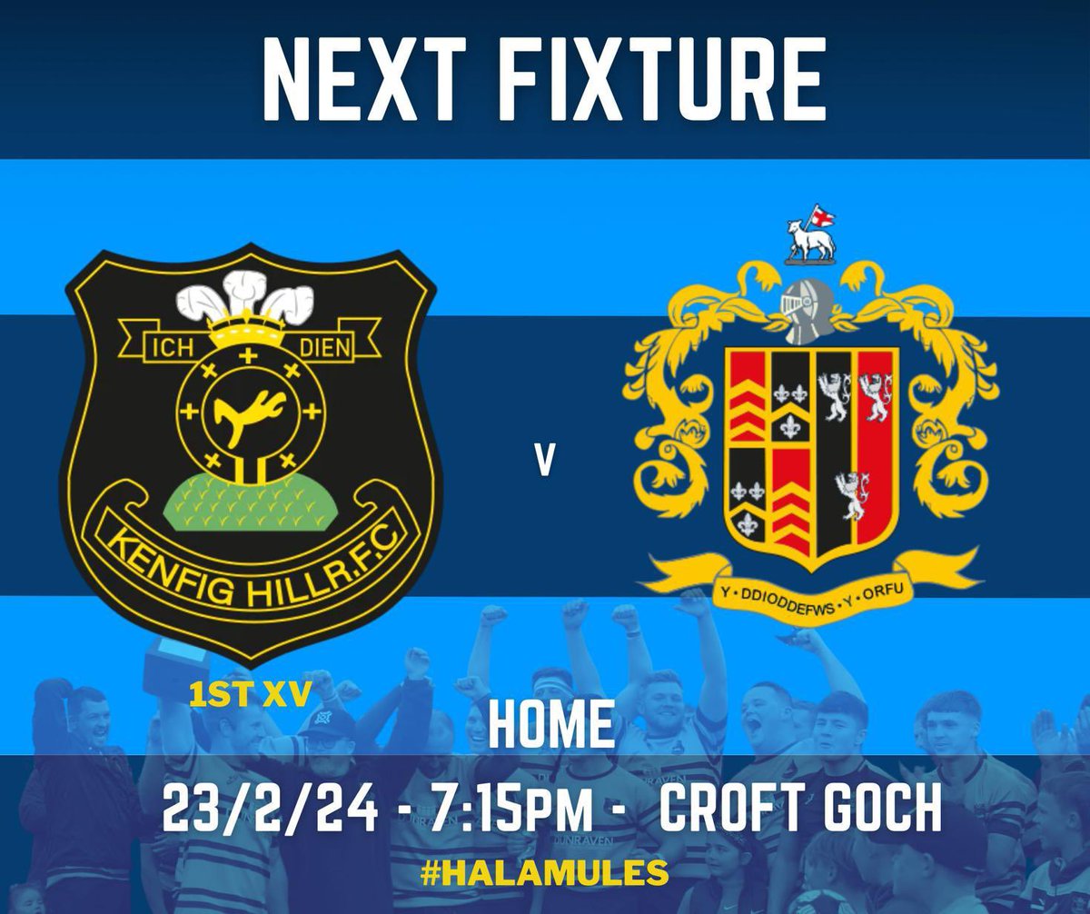Kenfig Hill RFC (@kenfighillrfc) on Twitter photo Following a pitch inspection, tonight’s game
Kenfig Hill v <a href="/glynrfc/">Glynneath RFC</a>
is ON.
👍👍
#HalaMules Following a pitch inspection, tonight’s game
Kenfig Hill v <a href="/glynrfc/">Glynneath RFC</a>
is ON.
👍👍
#HalaMules