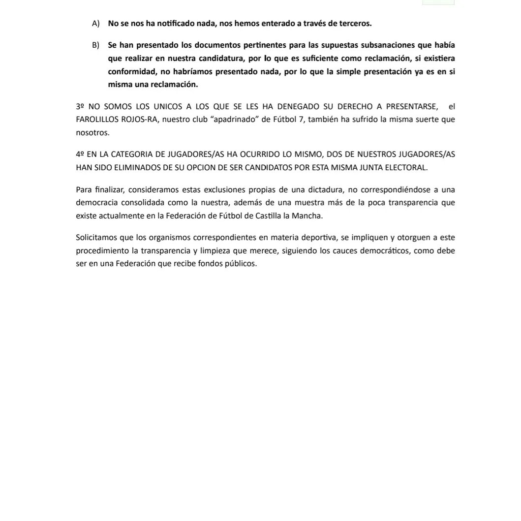 Comunicado Oficial Elecciones FFCM