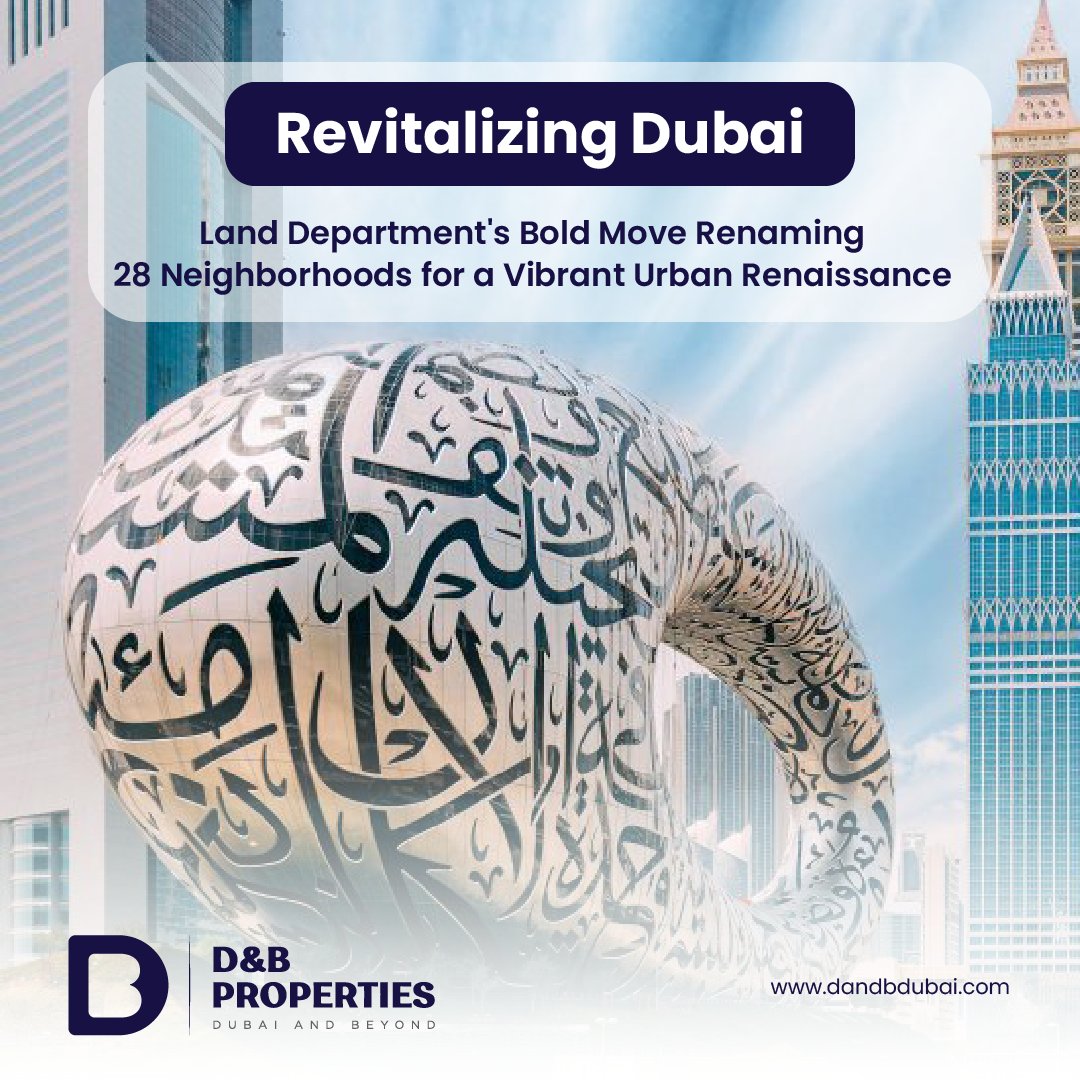 The Dubai Land Department is making headlines with a strategic initiative, renaming 28 neighborhoods to redefine the city's vibrant urban landscape. This move reflects the dynamic evolution of Dubai, enhancing the identity and character of key areas. 

dandbdubai.com/news/revision-…