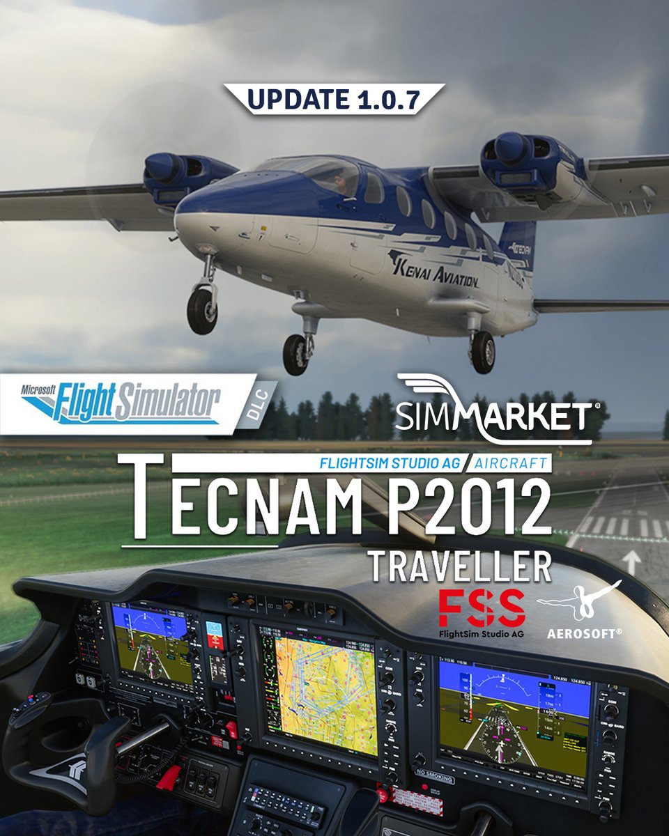simflight's tweet image. Aerosoft FlightSim Studio - Tecnam P2012 Traveller MSFS Update v1.0.7
simflight.com/2024/02/23/aer…

▶️ Trailer 
youtu.be/tCBQTLAFlmo

#flightsim #SIMMARKET #FlightSimStudio #Tecnam #P2012Traveller #Piston #TwinEngine #MSFS2020 #MicrosoftFlightSimulator #flightsimulator #avgeek