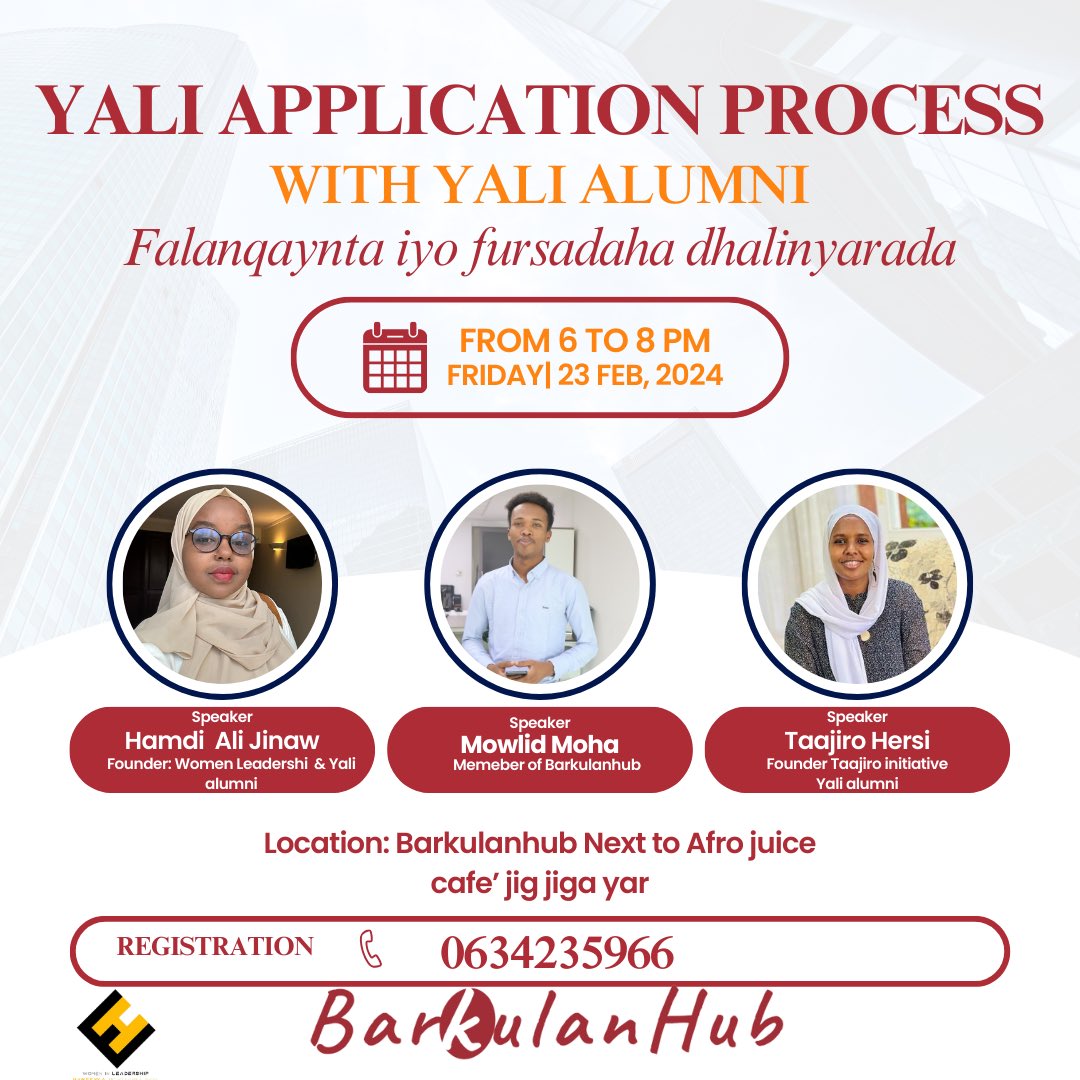 EveInLeadership's tweet photo. We are glad to contribute to this and help get as many as our youth to attend this opportunity. @YALINetwork @YaliSomalia @BarkulanHub https://t.co/EIM9l0NlDj