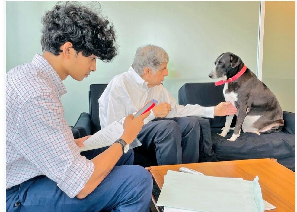 What an incredible man Mr. Ratan Tata sir  is! Even in his golden years, he's accompanied by his loyal companion, a black adorable indie dog. Thank you, Mr. Tata, for your compassion and unwavering love for these furry fellas. You inspire us all!  #RatanTata #CompassionForAnimals…