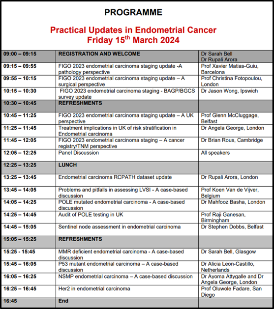 Announcing our virtual one day course on ‘Practical Updates in Endometrial Cancer' for pathologists and trainees on Friday 15 March 2024. Early bird rates closing today at 5 pm. Register @ thebagp.org/events/list/ #PathTwitter #GynaePath #GynPath #BAGP