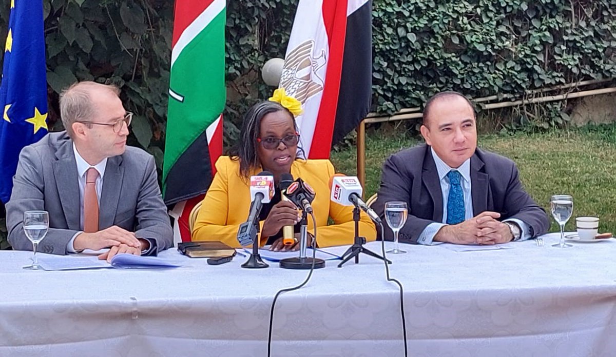 The Egyptian Amb. Mr. Wael Nasreldin Attiya, the Deputy Amb. of #EUinKenya Mr. @OndrejSimek2, and the Dir. of the @NCTC_Kenya, Ms Rosalind Nyawira, held a joint media briefing, to outline the main objectives of the 23rd Coordinating Committee of the Global Counterterrorism Forum.