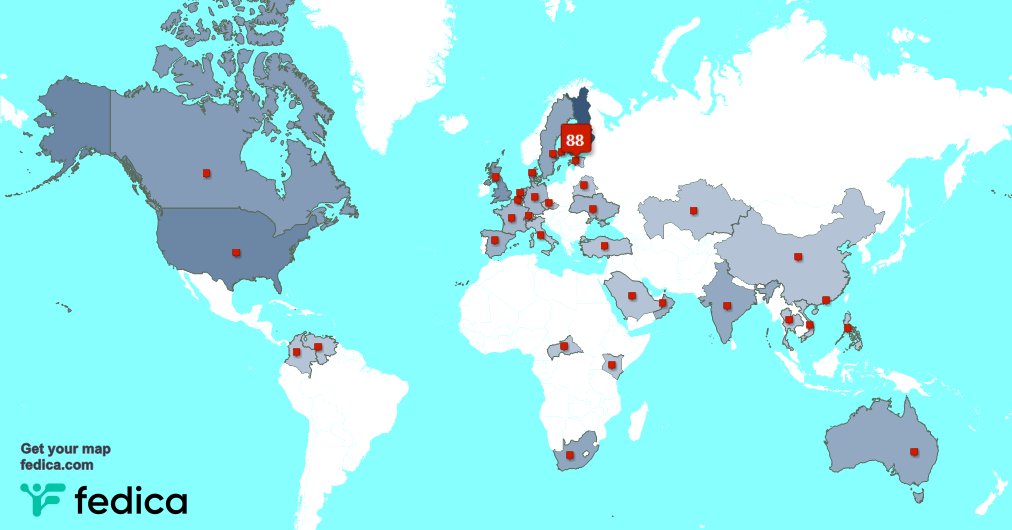 I have 2 new followers from USA 🇺🇸 last week. See fedica.com/!PetjaSairanen