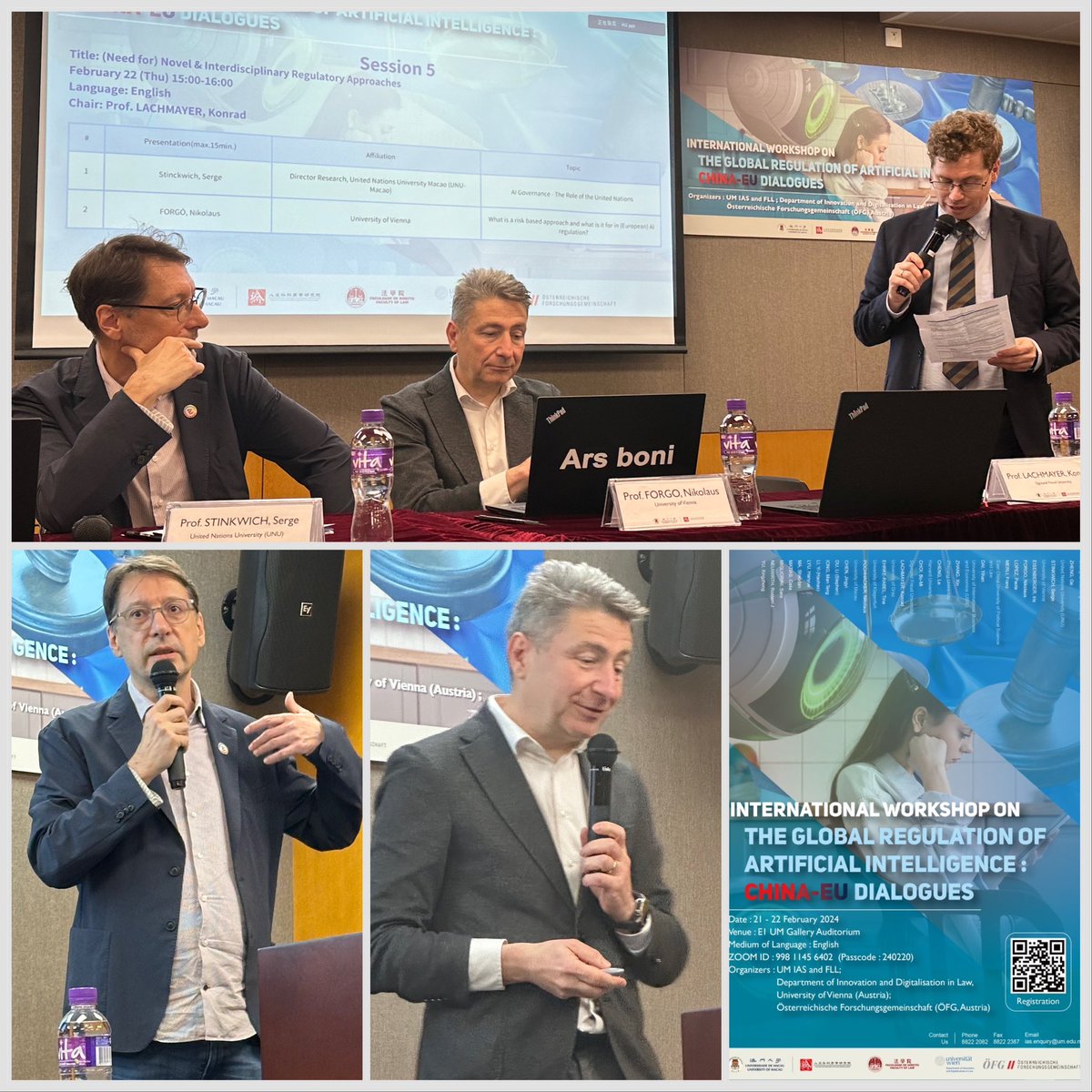 Heartfelt thanks to Dr. <a href="/SergeStinckwich/">Serge Stinckwich</a> &amp; Prof. <a href="/nikolausf/">Nikolaus Forgó</a> Nikolaus Forgó for the excellent contributions to the Workshop on “The Regulation of Artificial Intelligence: EU-China Dialogues” held at the University of Macau.Equal thanks to <a href="/KLachmayer/">Konrad Lachmayer</a> for chairing the panel!