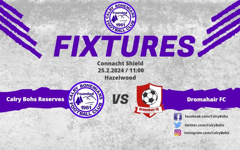 CalryBohs's tweet photo. 🟦⬜⚽Calry Bohs Reserves face Dromahair FC this Sunday⚽⬜🟦👏👏👏 #wearebohs #calry #hazelwood #slleague @DslSligo https://t.co/j9MVJgod8w