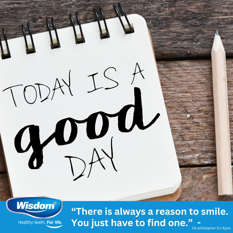 #HelloFriday - today is going to be a good day!

Our Friday #funday quote is 'There is always a reason to smile.  You just have to find one.' - De philosopher DJ Kyos

#WisdomToothbrushes #Smile #SmileUK #SmileOften #KeepSmiling #ItsFriday #DJKyos #DePhilosopherDJKyos