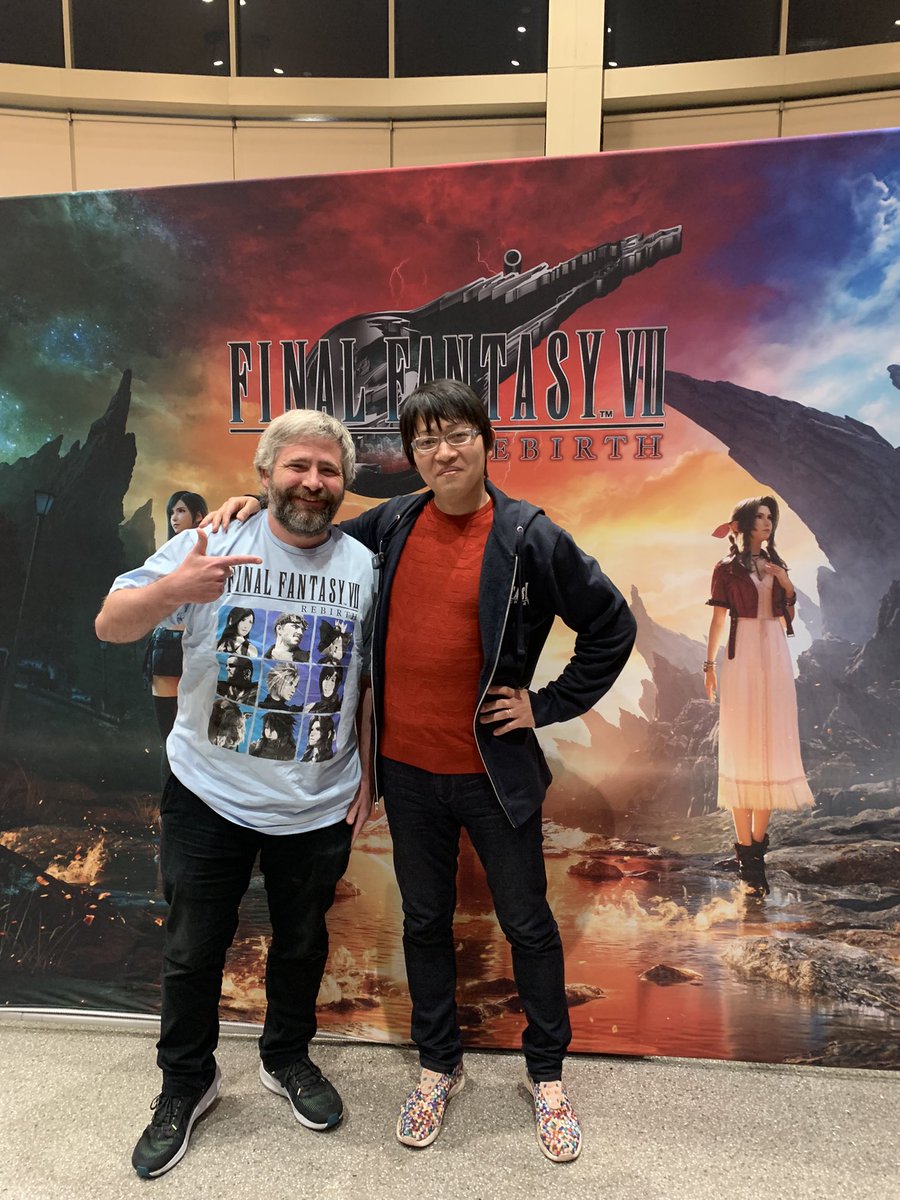 Fastatcc's tweet image. Living in LA is cool sometimes. Thanks to this legend for working so tirelessly to support this amazing FF7 remake project. Only one week to go, never been more excited for a video game.
