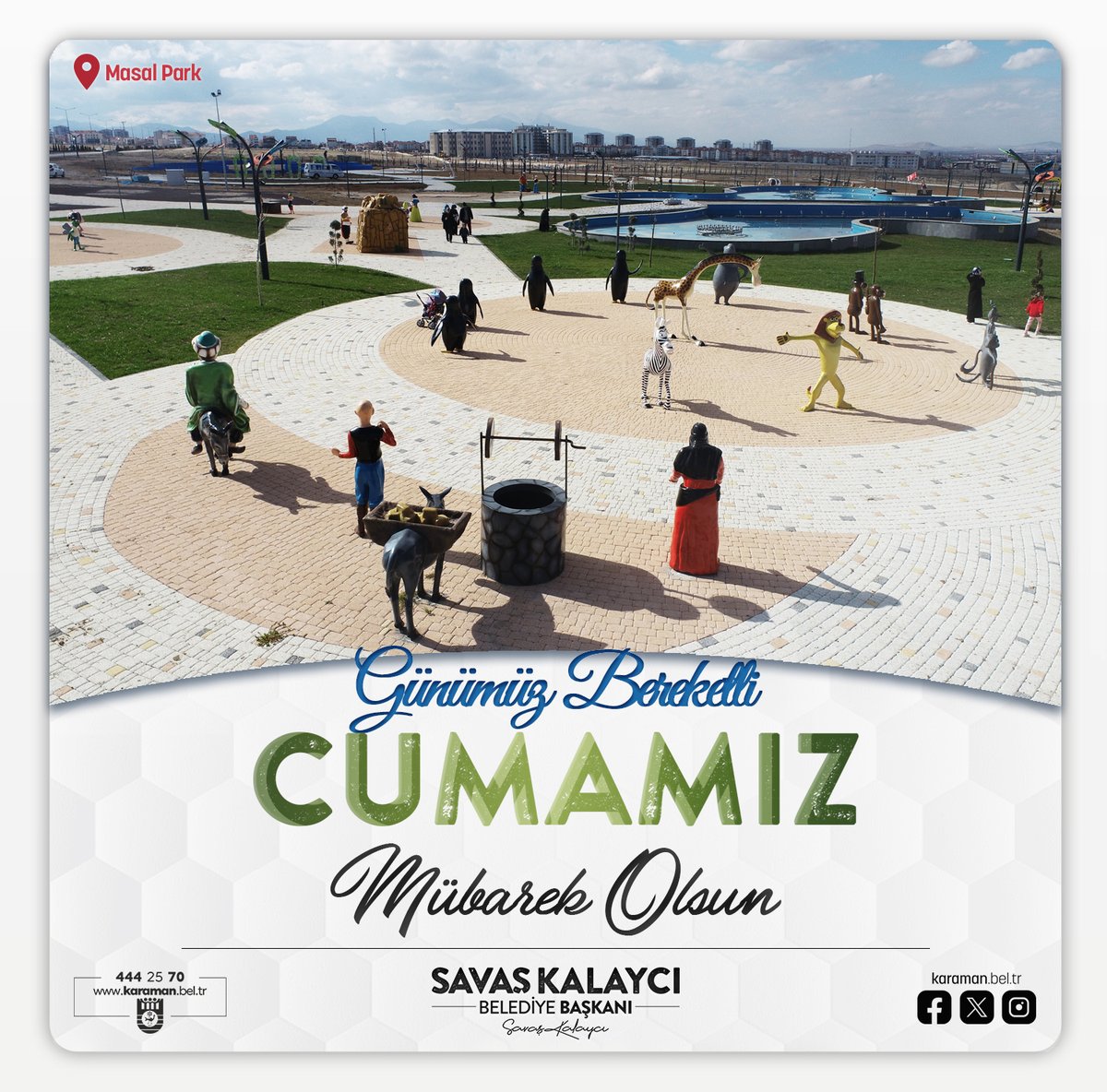 karaman_bel_tr's tweet photo. Günümüz bereketli, Cumamız mübarek olsun.
#Cuma #HayırlıCumalar #MasalPark #Karaman #KaramanBelediyesi #SavaşKalaycı https://t.co/KauiHqTgw7
