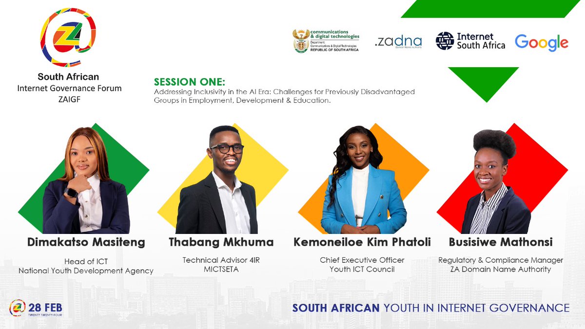 Meet our speakers for #ZAYIGF2024! 🌟 From tech innovators to policy experts, this year's conference is shaping up to be a can't-miss event. Get ready for insightful discussions and game-changing ideas! #InternetGovernance