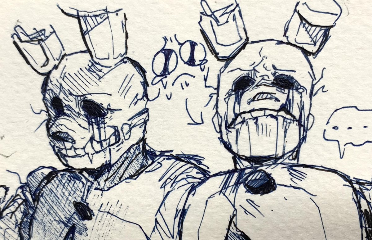 THEPurple_Bacon's tweet photo. I didn’t make a draft, so the drawing was crooked, and the lines were so ugly, forgive me💀

#fnaf 
#springtrap https://t.co/SFJTgvA8Pb