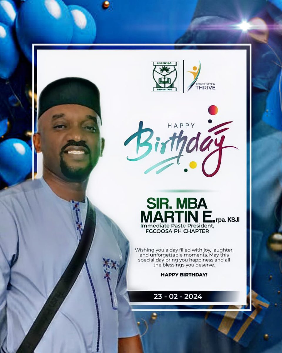 fgcoosaph's tweet photo. Happy Birthday to you Sir. Mba Martins E. rpa. KSJI. Immediate Past PRESIDENT FGCOOSA PH CHAPTER 🎉 Wishing you a fantastic day filled with joy and relaxation. we appreciate all you've done. Cheers to another great year ahead! 🎂🎈 https://t.co/oHuy6KtnvS