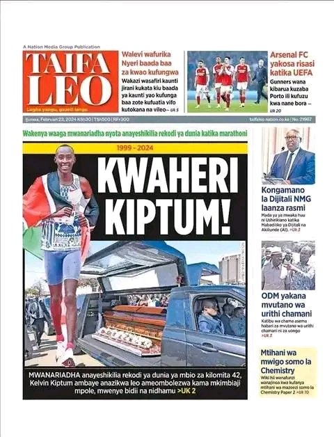 #BukusuNewsTv:

Kenyan marathon sensation Kelvin Kiptum to be laid to rest today <a href="/WorldAthletics/">World Athletics</a> <a href="/TheAthleticFC/">The Athletic | Football</a> #gntm #الهلال_سباها #ImranRiazKhan #romfey #LoveIsBlindS6