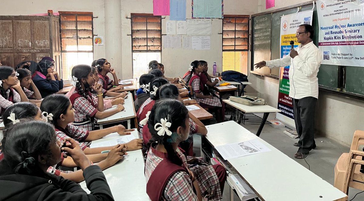 Baala reusable Napkin Pad distribution in Government Girl's High School, Old Nallakutta, Hyderabad on 12th February, 2024 #ruraldevelopmentsociety #menstrualhygieneawareness #projectbaala #governmentschools #girlsschools #breakthestigma