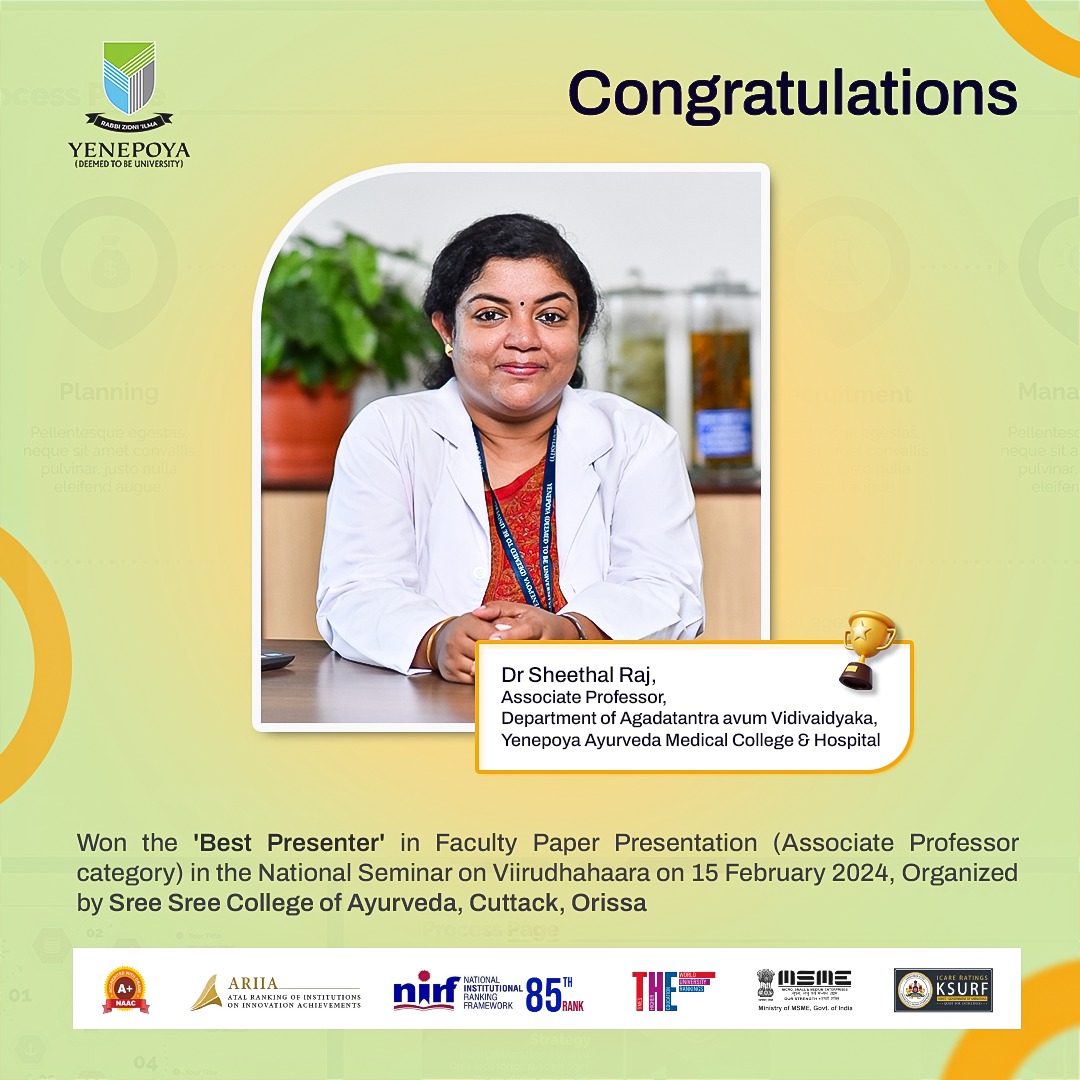 Congratulations!!

#congratulations  #YenepoyaUniversity #YenUnit #YenepoyaAyurvedaMedicalCollege&amp;Hospital #YAMCH