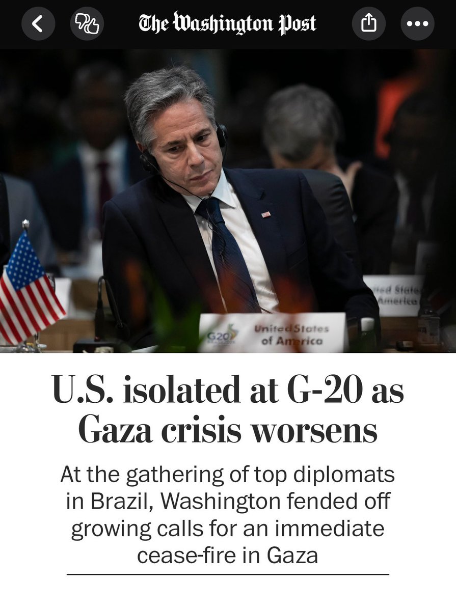 America is the only country still protecting Isreal’s genocide 

Anthony Blinken the man running America stated in his own words he's a Jew before an American and will serve Isreal 

Biden was just paid $5 million (on record so probably much more) From Israel 

It's clear these