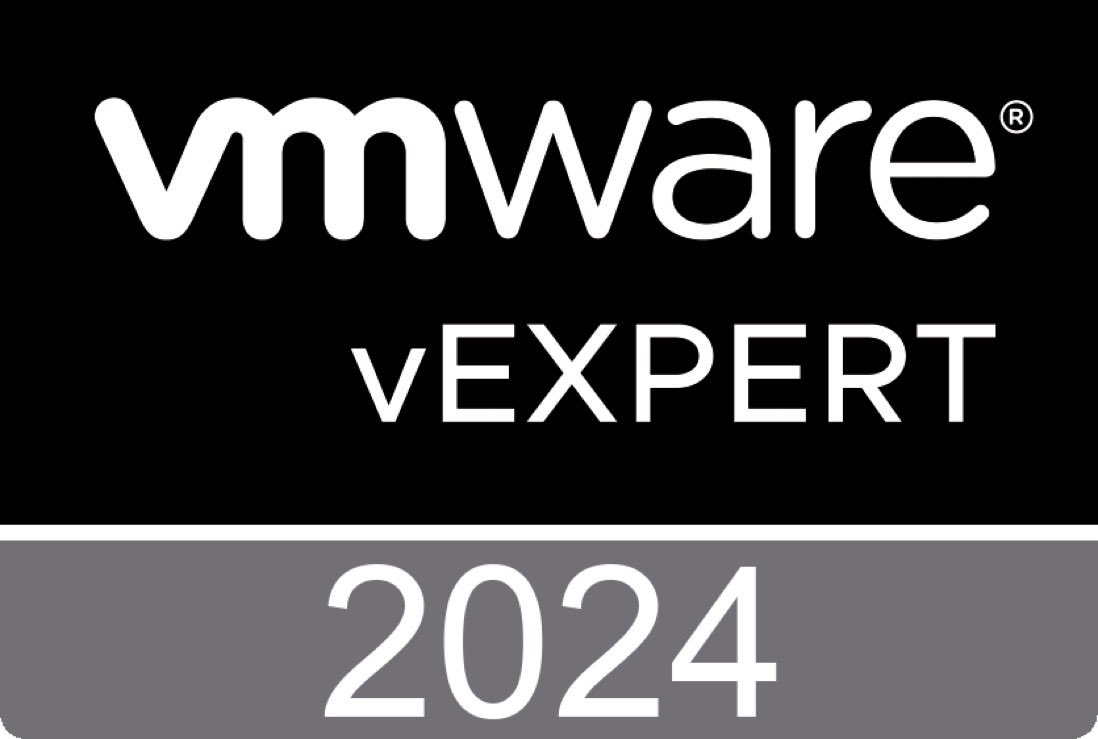 I'm honored to be re-awarded as VMware vExpert! Congrats to all vExperts 2024! #vExpert #VMware