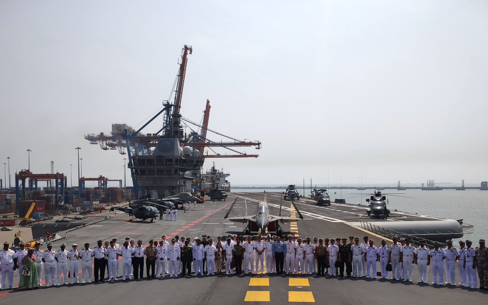 Indonesian Navy Delegation Gets Up-Close Look at India’s Indigenous Aircraft Carrier INS Vikrant at MILAN 2024