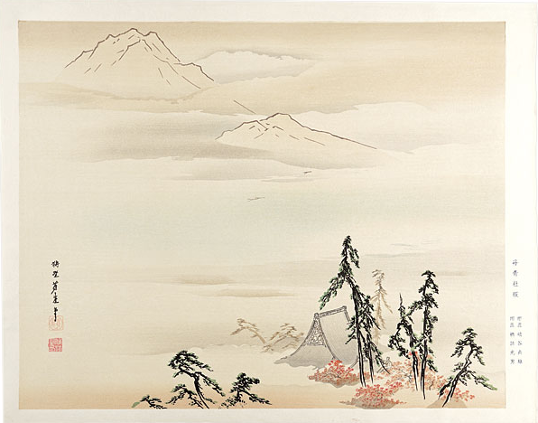 222TT222's tweet photo. This is another color variation (left) made from #ViewOfEasternMountains by #HogaiKano using #PhotoArcimboldo. #Hogai's original on the right. #Fenollosa #TenshinOkakura #岡倉天心 #フェノロサ #ボストン美術館 #狩野芳崖 #東京AI祭 #SOZO美術館 https://t.co/RqTV8tNsFU