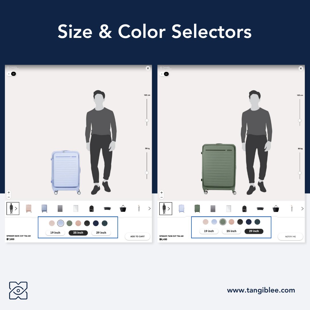 Allow your online shoppers to also select product size and color within the Tangiblee solution and not just on your product detail pages. Improve your customer experience by minimizing the number of clicks to checkout. 💻✨🛒 Read more here today: hubs.ly/Q02m17tQ0