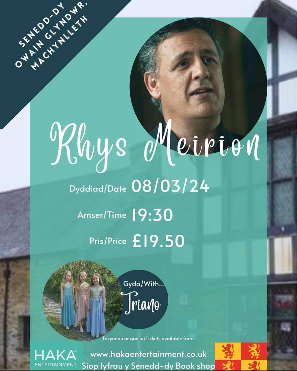 AN EXCLUSIVE EXPERIENCE! An Evening With: RHYS MEIRION and TRIANO! Only 50 tickets - First come First Served! 🙌 An evening of singing, laughter and you can ask @RhysMeirion questions which he will do his utmost to answer! 🎶 hakaentertainment.co.uk/events/rhys-me… #supportthearts