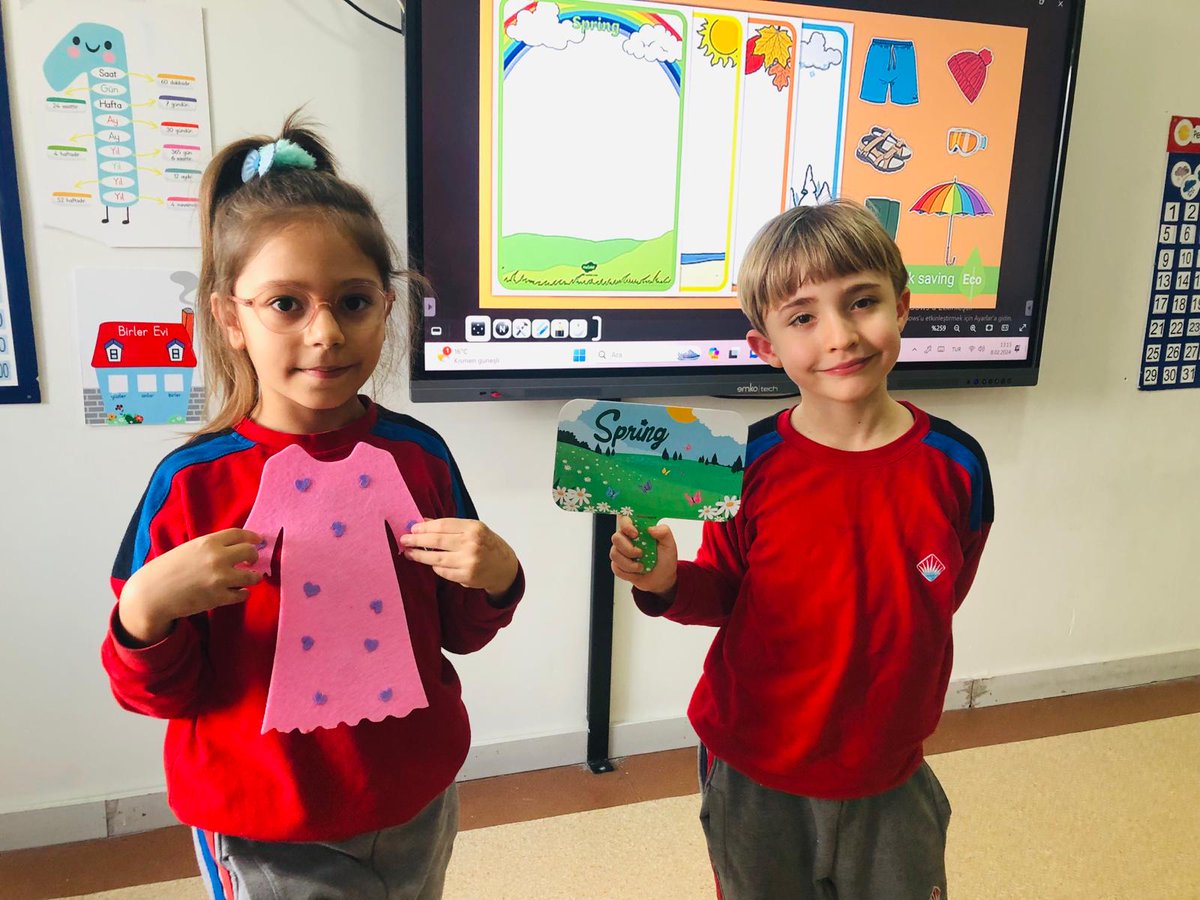 BkAkhisar_'s tweet photo. Our 1st grade students talked about weather conditions and clothes. https://t.co/lypb30vqcE