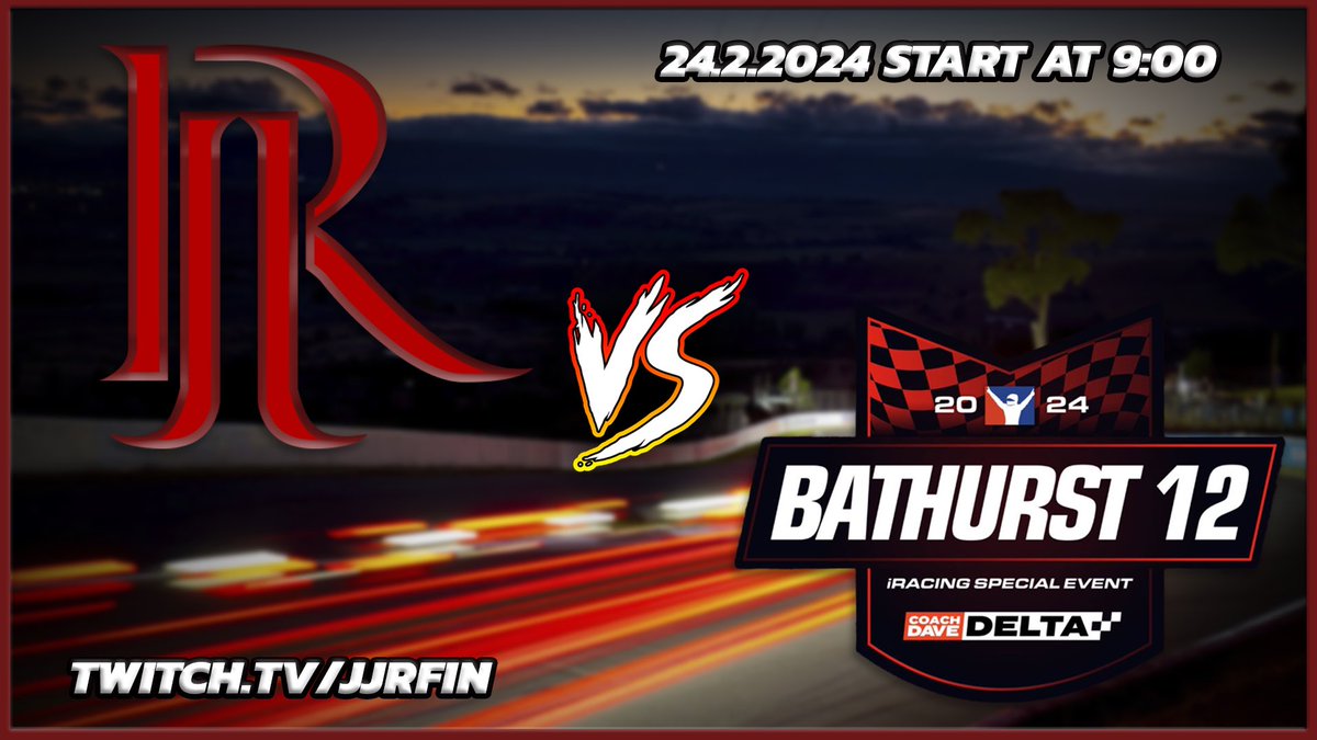 jjrfin's tweet photo. Yeah I like challenges but this is going to be tough. Well promise is a promise so tomorrow I will hit to the mountain. Bathurst 12h race and doing it solo, wish me luck! 
⏱️9:00 (Finnish time)
🖥️ https://t.co/nspZ5o2wH5

#iracing #simracing #raccoonracing https://t.co/MAvGwCT5M4