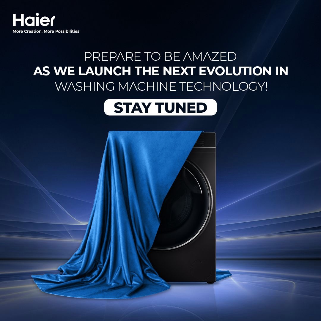 Get ready to take your washing experience up a notch! We're about to redefine your laundry experience! #Haier #HaierWashingMachine #MoreCreation #MorePossibilities #ComingSoon