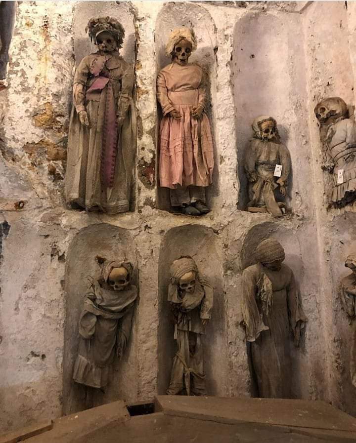 Capuchin Crypt Palermo  - thousands of mummies remind us of the transience of life :

In 1534 CE, Capuchin monks in Palermo built their first monastery in Sicily (Italy) - near Church of Santa Maria Della (The Lady of Peace). Site was allotted to them when they settled and was…