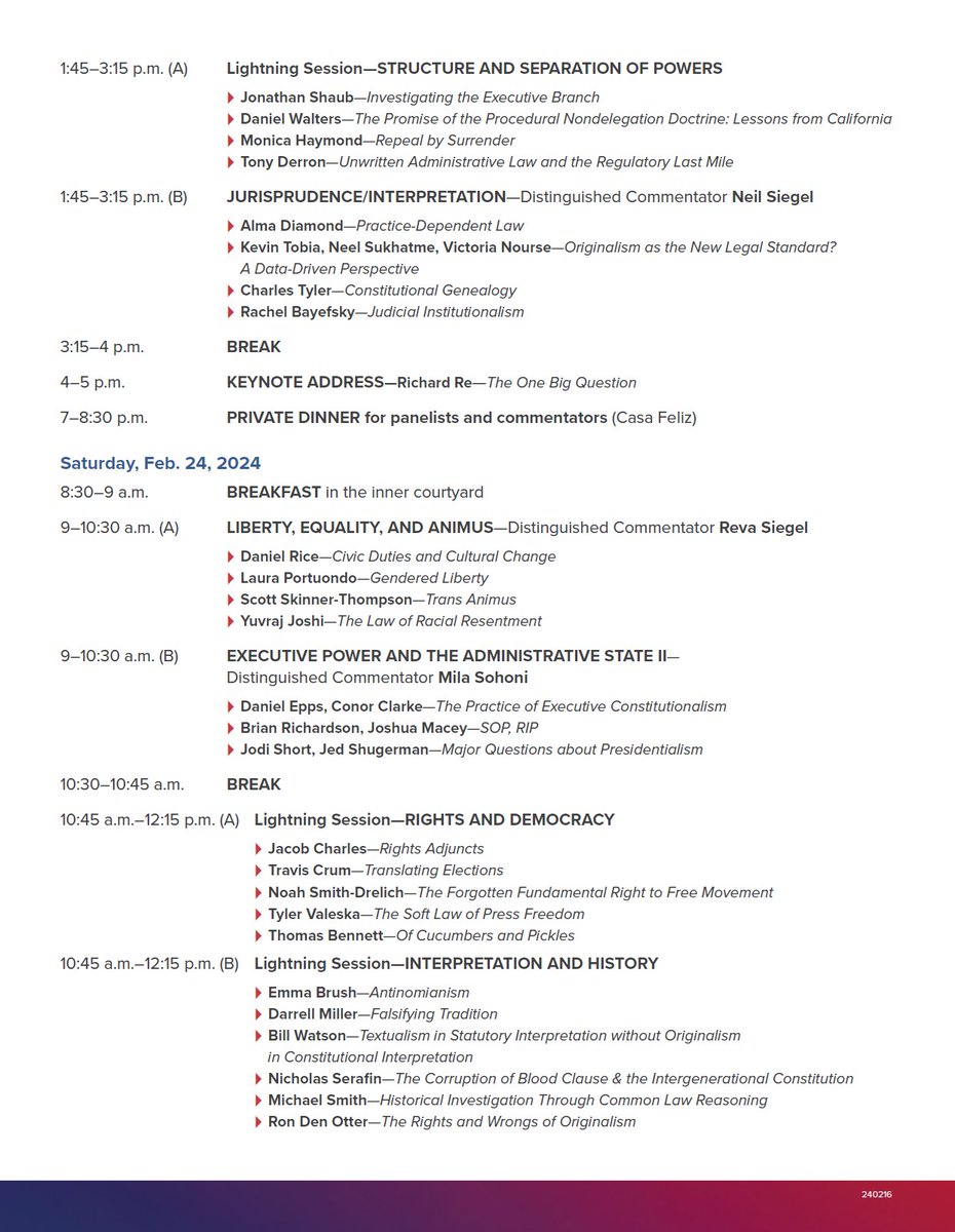 🎉 The 6th annual National Conference of Constitutional Law Scholars opens tomorrow here in Tucson. 🌵 🤩 I have been invited to comment on superb papers by @DebPearlstein @Nedfoley & Hamed Isar. Our panel is titled 'Constitutional Democracy.' Details: law.arizona.edu/faculty-resear…