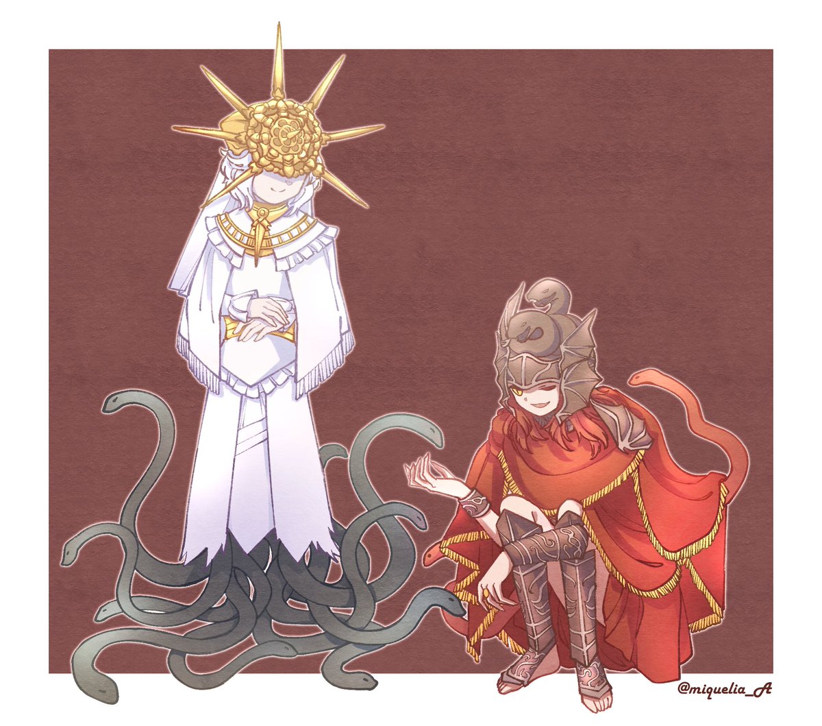 miquelia_A's tweet photo. Snake boys✨
#ELDENRING #DarkSouls https://t.co/z3dvPVecK2
