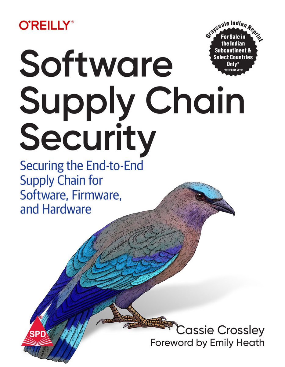 computerbookshp's tweet image. Software Supply Chain Security by Cassie Crossley (Author) @OReillyMedia &amp;amp; @shroffpub (Publishers) Buy from computer bookshop using this link: tinyurl.com/5asza893 #security #securityprofessionals #securityengineer #cybersecurity #cybersecuritytraining #cyberprotection #book