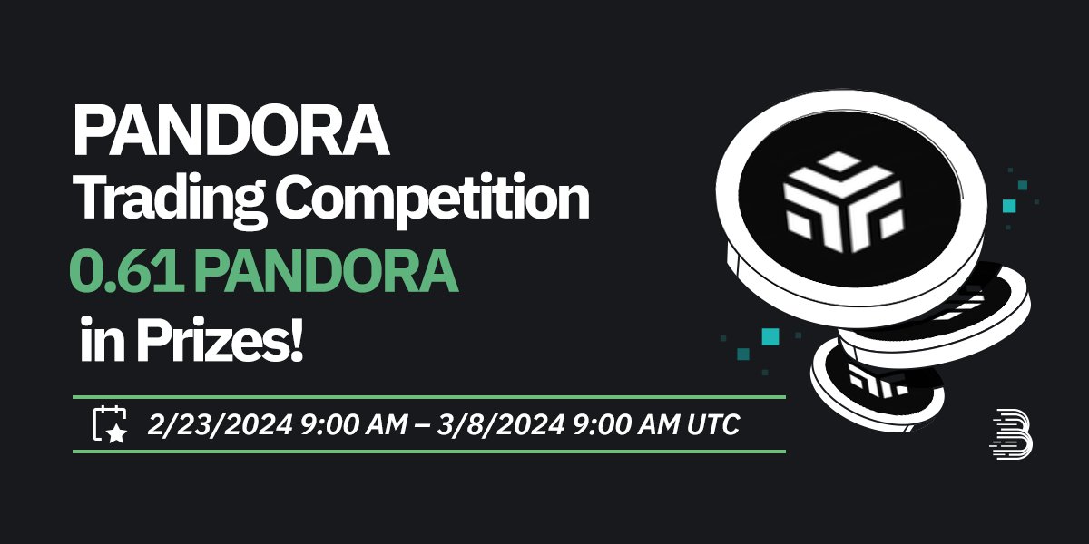BitMartExchange's tweet photo. 📢To celebrate the listing of Pandora (PANDORA) @Pandora_ERC404, we are giving away 0.61 $PANDORA in our Trading Competition and Trade to Share events!
💎Every $PANDORA trader has chance win a prize with $20 minimum trading requirement!

🤑Trading Competition – 0.31 $PANDORA for top 20 traders;
🤩Trade to Share – 0.3 $PANDORA for 1000 traders;

🔗Details: https://t.co/hk3NZWmJ93

💎Trade Now: https://t.co/CtfZrBznrm

#BitMart #CryptoGiveaway #cryptotrading