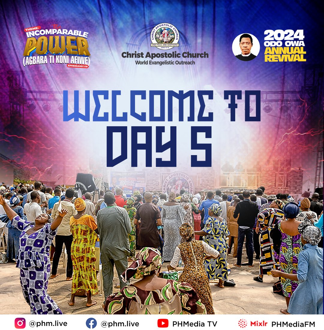 prophethezekiah's tweet photo. WELCOME TO DAY 5!
What is your request today?
There is nothing The Incomparable Power of God cannot do!
The Incomparable Power is Real!
#OdoOwa
#annualrevival
#TheIncomparablePower
#officialprophethezekiah
#PHMedia https://t.co/Wf9nAhSBB8