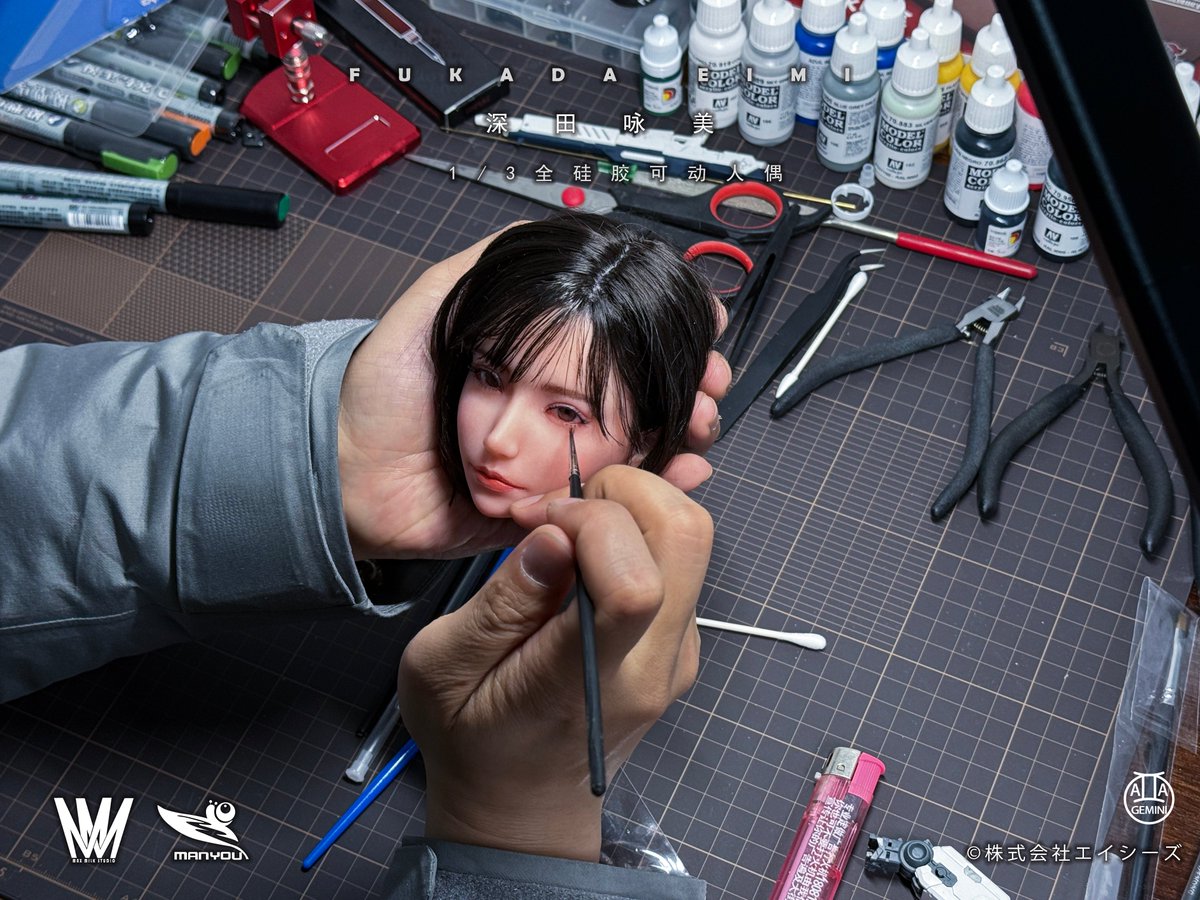 ManYouStudio's tweet image. 1/3 Wax Level Full Silicone Movable Figure
Character: Eimi Fukada
Team: Max Milk Studio &amp;amp; ManYou Studio
Scale: 1/3
Size: 76CM
Material: Alloy frame, Medical grade platinum silicone, Movable glass eyes, Full hair transplant