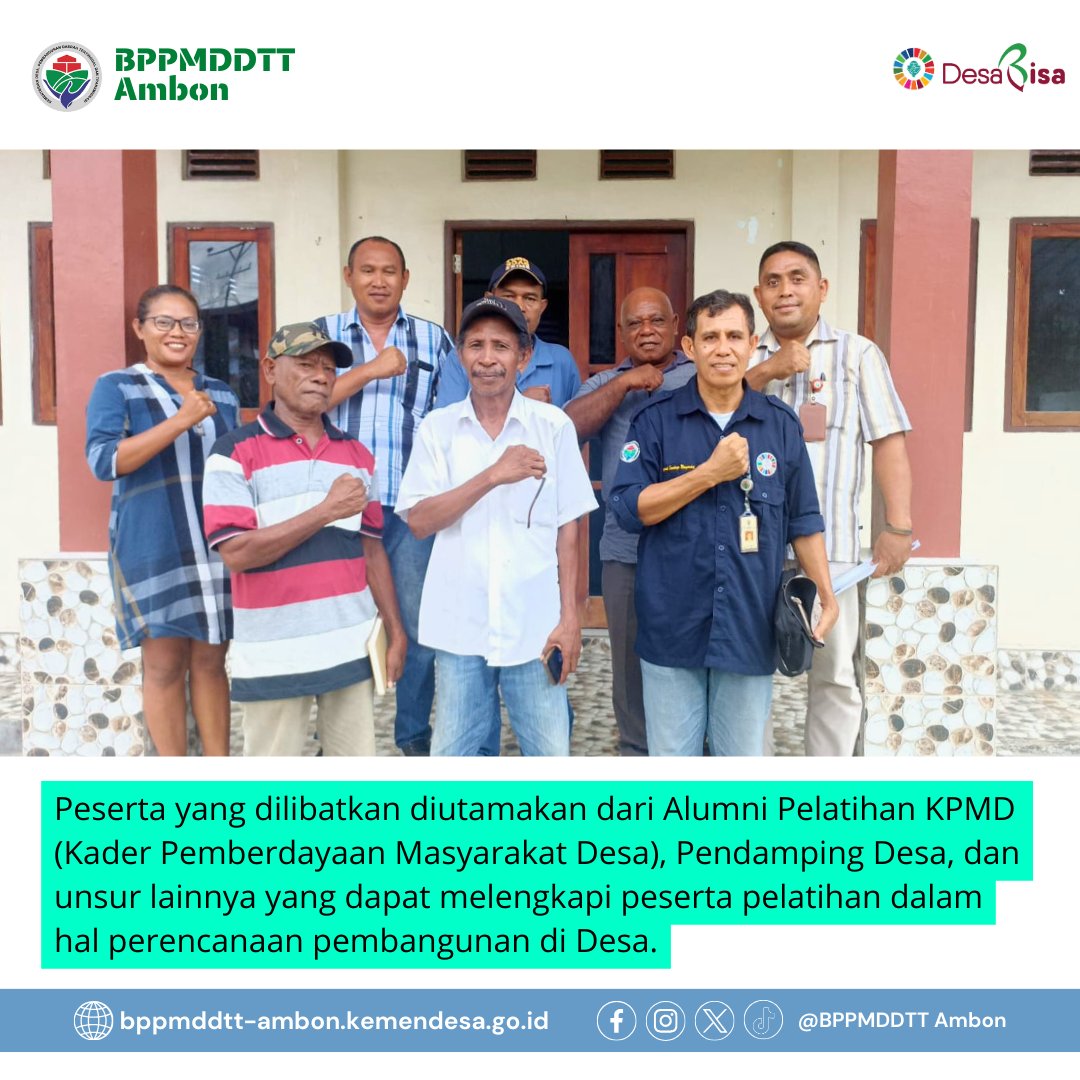 Halo #sobatdesa #basudara semua!

Telah dilaksanakan Penjajakan untuk Pelatihan Perencanaan Pembangunan Partisipatif Angkatan III Tahun 2024. 

Simak informasi selengkapnya pada gambar, atau kunjungi kami di bppmddtt-ambon.kemendesa.go.id