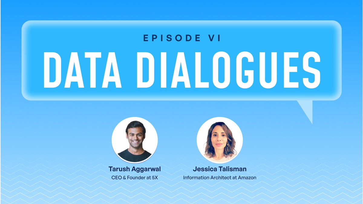 DataWith5X's tweet photo. Episode 6 of Data Dialogues just dropped, and this time we're chatting with Jessica Talisman, an Information Architect at @amazon.

Curious about how Amazon leverages data &amp; the tools they use? https://t.co/vl5ztTsn7T