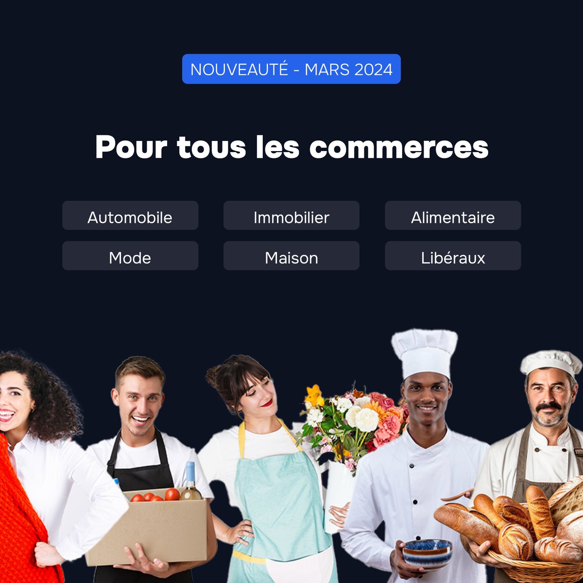 CommiumOfficiel's tweet photo. À qui s'adresse la boutique du commerce ?
> à tous les commerces ! Découvrez des rayons dédiés, que vous soyez une concession automobile, un agent immobilier, un restaurateur, un magasin de vêtements, ... https://t.co/xYU8GYfT5E