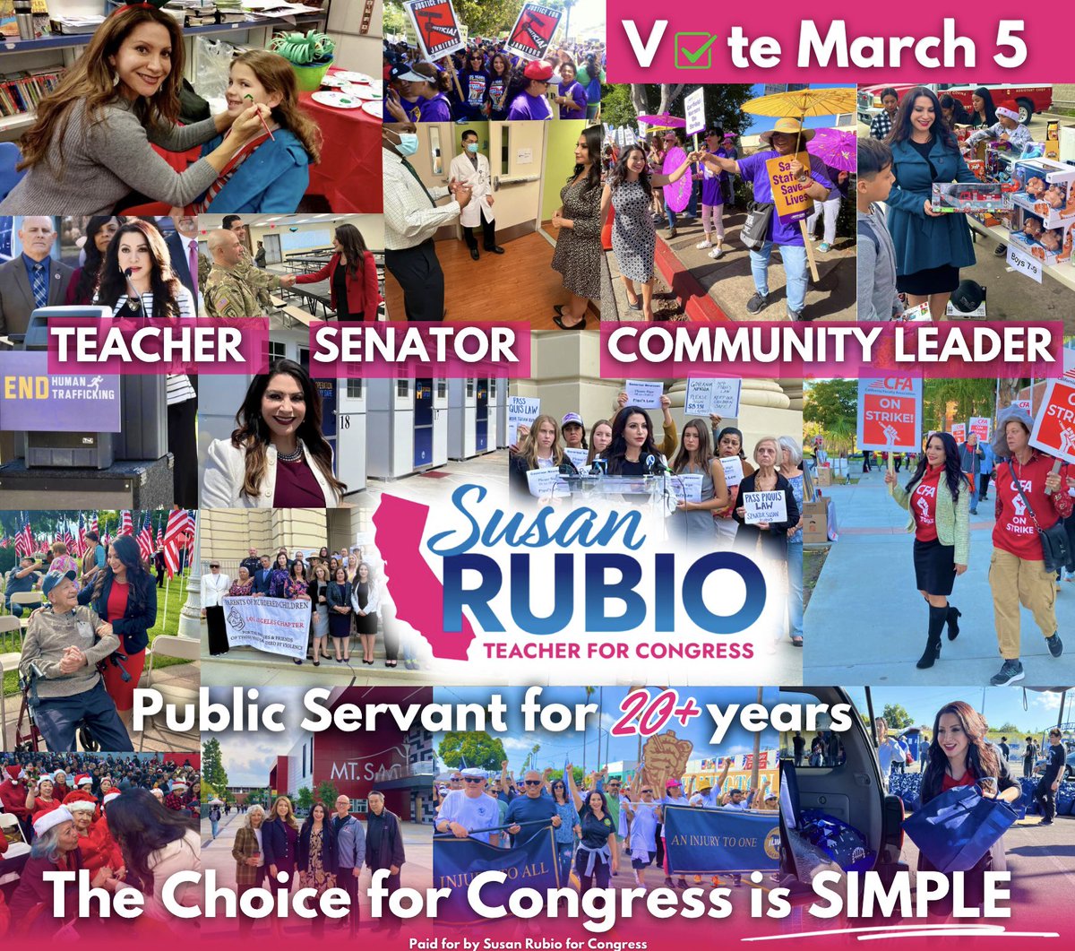 20+ years serving #SGV as a #teacher, #councilmember & #senator. Now, I'm running for Congress #CA31 to fight for #affordability, #homelessness, #familyprotection, #education & #climatechange. Let's bring our voices to D.C. Together, we make a difference. #CommunityFirst