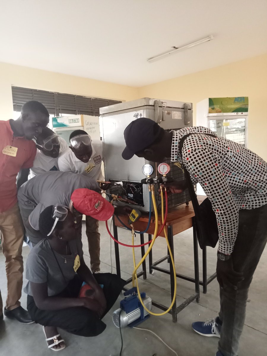 UnaraUganda's tweet photo. Training of Refrigeration and Air Conditioning Practitioners on RAC best practices successfully carried out at Amelo Technical Institute in West Nile Region between 15th to 26th January 2024. Over 97 RAC  practitioners were trained recorded as a Region with the highest turnup. https://t.co/7MiKwFk4El