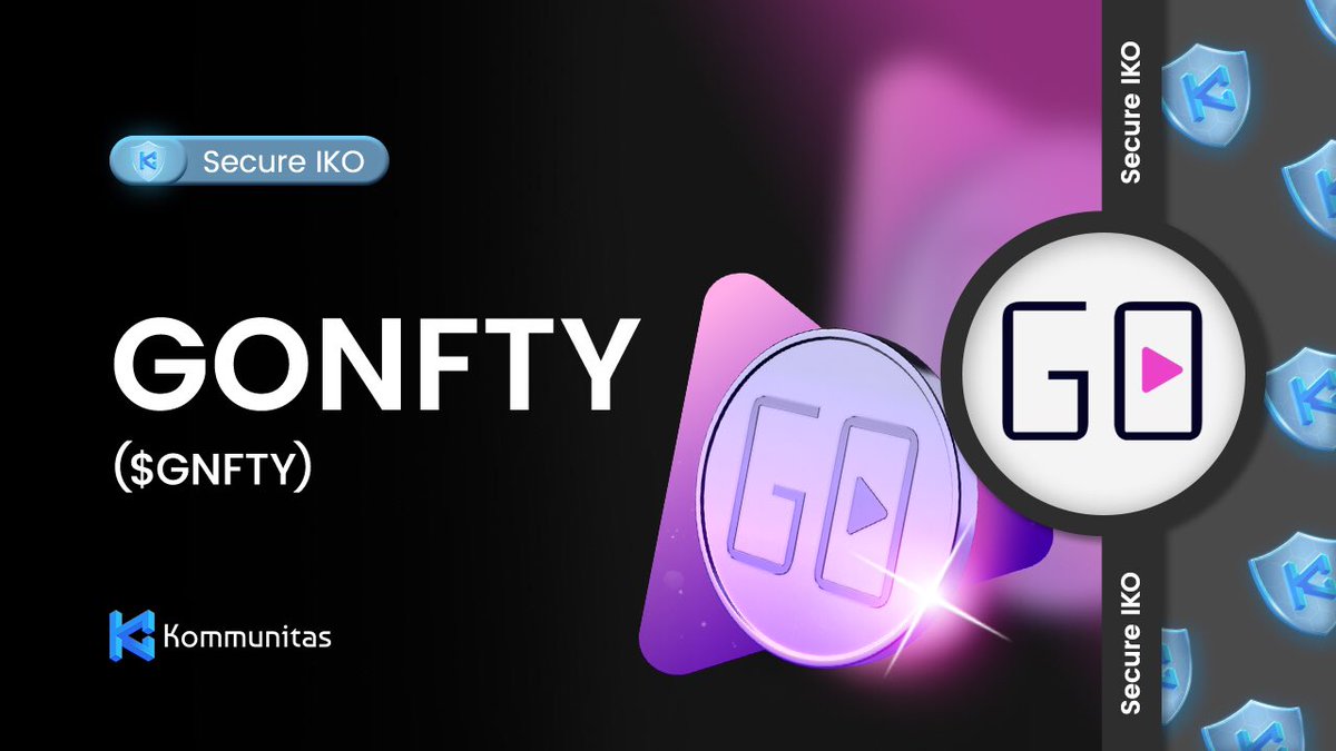 kommunitasnet's tweet photo. Dear, $KOMmunity!
๐ We are excited to on board with @real_GONFTY for our upcoming #IKO.
๐พ GoNFTY is a multi-chain #Metaverse Engine, empowering anyone to create metaverses and #blockchain based games.
Stay tuned for more information about our IKO dates.
$KOM #Kommunitas #launchpad #tokenlaunch