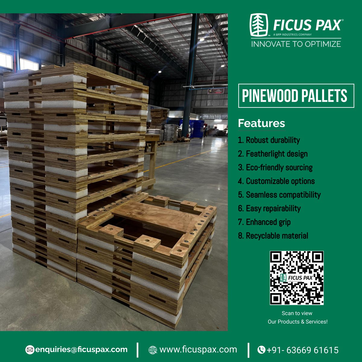 Ficus_Pax's tweet photo. Premium Pinewood Pallets for Your Business Needs! 

For inquiries or customized solutions, reach out to us at enquiries@ficuspax.com or [+91 63669 61615].

#PinewoodPallets #SustainableShipping #QualityCraftsmanship
#VersatileStorage #FicusPaxDifference #PinewoodPallets #Gmail https://t.co/2XQjnEwKdo