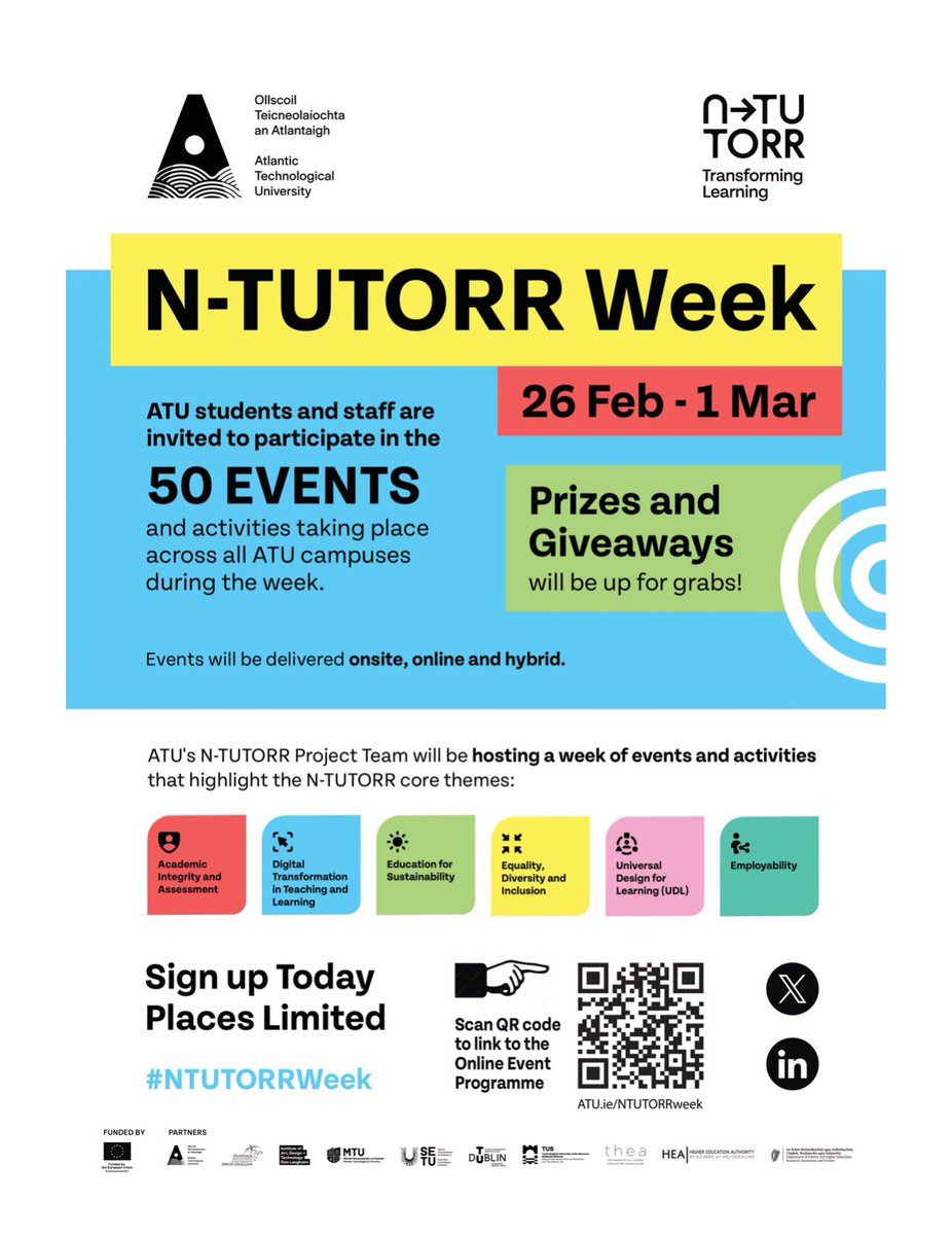 Great level of interest so far for the Let's Talk about Assessment workshop with @DrKevCunningham and myself for #NTUTORRweek #NextGenerationEU. Still time to register before the session at 2pm on Monday 26th.