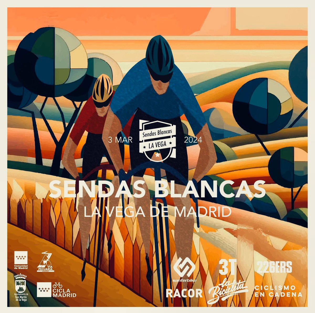 3️⃣ de MARZO GRAVEL 
del bueno 🚴🏻🚴‍♂️🚴🏻‍♀️
en la @sendasblancas , La Strade Bianche de Madrid. Con la colaboración de <a href="/sanferbike/">sanferbike</a> , <a href="/3tbike/">3Tbike</a> , <a href="/226ers/">226ERS</a> , @racor.cc , @ciclismoencadena , <a href="/labicicletacafe/">labicicletacafe</a> y todos los ayuntamientos e instituciones implicadas . A todos ellos, GRACIAS por