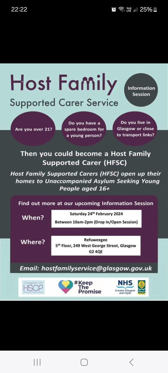 Refuweegee are holding an information session for anyone interested in becoming a host family.