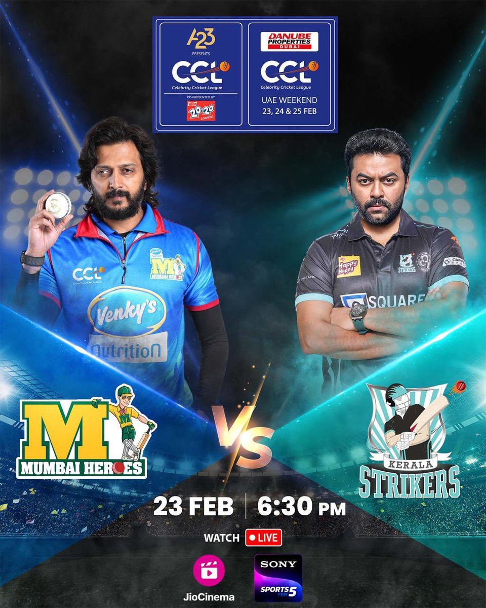 sri50's tweet photo. #CCL Big Bang start! 

@BeingSalmanKhan to attend the grand opening of #India’s biggest sportainment property - #CelebrityCricketLeague 

#CCL commences its 10th Season in #Sharjah today with 
 #MumbaiHeroes and #KeralaStrikers. 

It will be telecast LIVE on #SonyTen5 and #JioCinema.

#CCLSeason10

@vishinduri #CCL